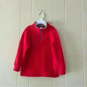Carters Boys Quarter Zip  Fleece Pullover Red  Christmas 4T Fox Accent